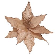 Flor de Natal Poinsetia Dourada 27cm FL2678 - Tok da Casa