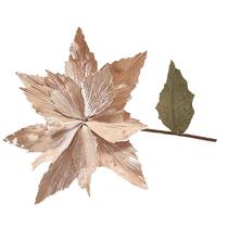 Flor de Natal Poinsetia Dourada 57cm FL2283 - Tok da Casa