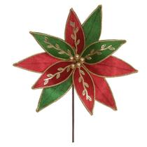 Flor De Natal Veludo Vermelho E Verde Folhas Luxo Natal Flor De Natal Veludo Vermelho E Verde Folhas Luxo Natal