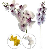 Flor De Orquídea Artificial Silicone Haste Toque Real