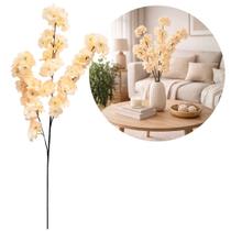 Flor de Pêssego Creme Artificial Arranjo Premium 45cm Decoração Flor de Pêssego Creme Artificial Arranjo Premium 45cm Decoração