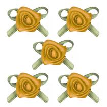 Flor de rococó grande 25mm cor amarelo ouro pct c/10 unidades