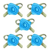 Flor de rococó grande 25mm cor azul turquesa pct c/10 unidades