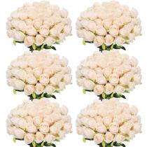 Flor de rosa artificial Jexine Beige Champagne x50 com caule