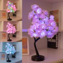 Flor de rosa LED colorida Fanshunlite de mesa Bonsai Tree