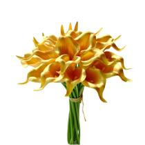 Flor de seda artificial de lírio de calla, 20 peças, Gold Mandy's