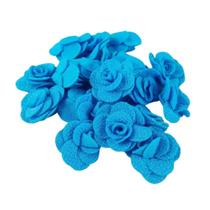 Flor de tecido 25mm em poliéster c/10 peças cor 18 azul serenity Flor de tecido 25mm em poliéster c/10 peças cor 18 azul serenity