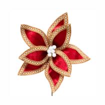 Flor Decorativa Natalina 8 Pétalas Vermelha 1 Unidade Flor Decorativa Natalina 8 Pétalas Vermelha 1 Unidade