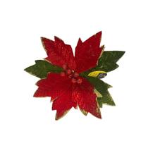 Flor Fluminense Vermelho e Verde 25cm Enfeite de Natal - Wincy Natal