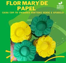 flor mary de papel verde e amarelo - SONHO MAGICO EMBALAGENS