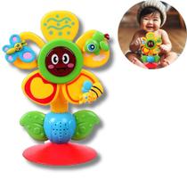 Flor Musical Brinquedo Bebe Interativo Educativo Sentidos Luz Giratória Sons