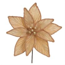 Flor Natal Bico Papagaio Champanhe Enfeite Decorativo 18cm