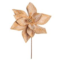 Flor Natal Champanhe Poinsétia Nevada Haste 36cm Artificial Decoração Árvore De Natal Luxo Flor Natal Champanhe Poinsétia Nevada Haste 36cm Artificial Decoração Árvore De Natal Luxo