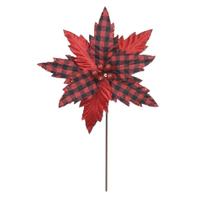 Flor Natalina Bico De Papagaio Veludo Xadrez Vermelho Preto Flor Natalina Bico De Papagaio Veludo Xadrez Vermelho Preto