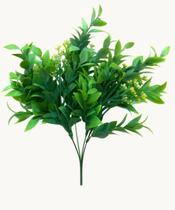 Flor Pick Folhas e Sementes Nevadas Amarela 38cm