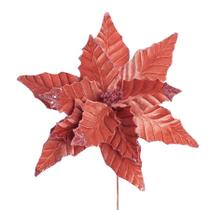 Flor Poinsétia Natal Rose Gold - 46cm - 1 unidade - Cromus - Rizzo