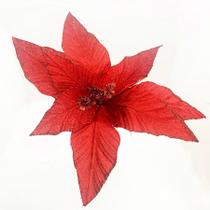 Flor Poinsétia Natal Vermelha Aveludada - 45,5cm - 1 unidade - Cromus - Rizzo