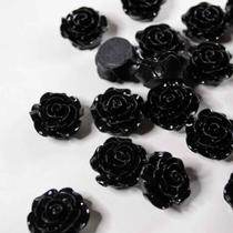 Flor Rosa de ResinaPreto7 Pçs 3g Flor Rosa de ResinaPreto7 Pçs 3g
