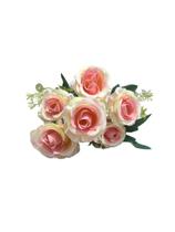 Flor Rosa Galho Decoração para Casa Buquê de Rosa com 6 Galhos