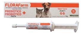 Florafarm 2 em 1 Probióticos Prebióticos Vitaminas Cães/gatos
