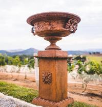 Floreira com base flores jardim decorar ferro fundido