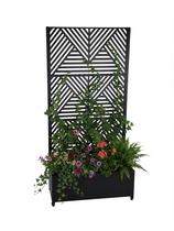 Floreira com Treliça Decorativa Metálica 1,80x40cm Preta