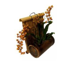 Floreira de Bambu: Painel de Parede Elegante 33cm/13cm/27cm