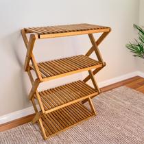Floreira de Madeira Estante Dobrável Desmontável Sapateira Multiuso Maju Floreira de Madeira Estante Dobrável Desmontável Sapateira Multiuso Maju