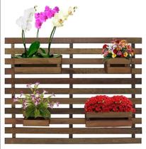 Floreira Jardim Vertical 100 X 80cm Com 4 Cachepot Em Madeira Maciça Rústico