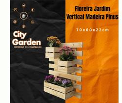 Floreira Jardim Vertical Madeira Pinus 70x60x22 cm - city garden