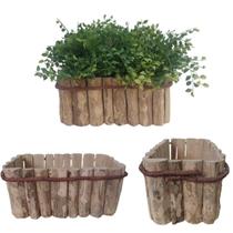 Floreira Jardineira Cachepot Rustico Madeira de Cafe Flores