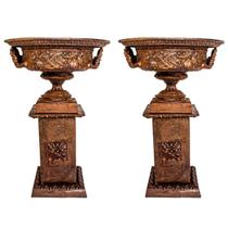 Floreira o par base jardim arte ferro fundido pronto artes