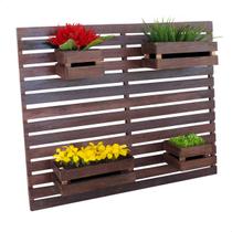 Floreira Plantas Jardim Vertical Madeira Maciça 100x80cm Imbuia Floreira Plantas Jardim Vertical Madeira Maciça 100x80cm Imbuia