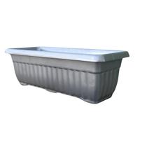 Floreira Prata 50cm Cachepô Retangular para Jardim e Varanda