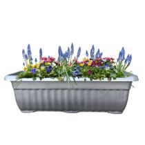 Floreira Prata Decoração Horta em casa Cachepô Linear Canelado 35cm