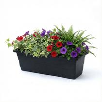 Floreira Retangular 44cm Preta - Vaso Versátil para Flores, Hortas e Temperos - JP43P