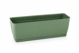 Floreira Retangular 50cm Com Prato 11,5L Verde Floreira Retangular 50cm Com Prato 11,5L Verde