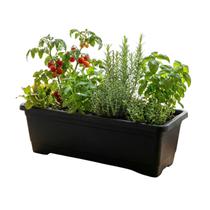 Floreira Retangular 80cm Preta - Vaso Versátil para Flores, Hortas e Temperos - JP80P