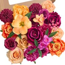 Flores artificiais Alecono Hot Pink e Orange Silk Flores artificiais Alecono Hot Pink e Orange Silk