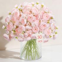 Flores Artificiais Alupssuc 30 Unidades Mini Ranúnculos de Seda Rosa