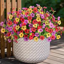 Flores artificiais Ammyoo Fall Mums Potted 12 pacotes