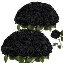 Flores artificiais AmyHomie Black Roses Velvet 48 unidades Flores artificiais AmyHomie Black Roses Velvet 48 unidades
