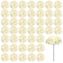 Flores artificiais Auihiay Hydrangea Silk com caules 46 unidades