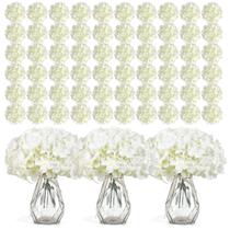 Flores artificiais Auihiay Hydrangea Silk White x304 com caules
