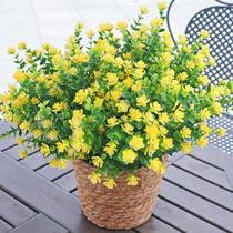 Flores artificiais BCBLF para exterior 12 pacotes amarelos