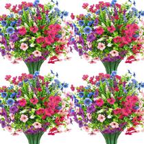 Flores artificiais Besteek 20 pacotes resistentes a UV para exteriores