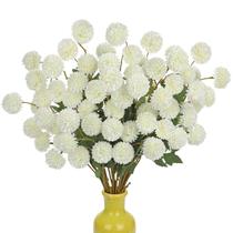 Flores artificiais Briful 12 peças de caules de mães brancas de 53 cm