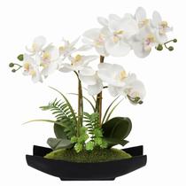 Flores artificiais Briful Orchid White 38cm com vaso preto Flores artificiais Briful Orchid White 38cm com vaso preto
