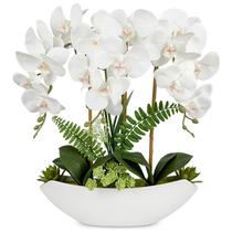Flores artificiais Briful Orchid White com vaso de cerâmica 45cm Flores artificiais Briful Orchid White com vaso de cerâmica 45cm