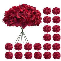 Flores artificiais Cherica Hortênsia Vermelha Escura 20 unidades